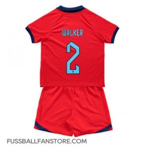 England Kyle Walker #2 Replik Auswärtstrikot Kinder WM 2022 Kurzarm (+ Kurze Hosen)